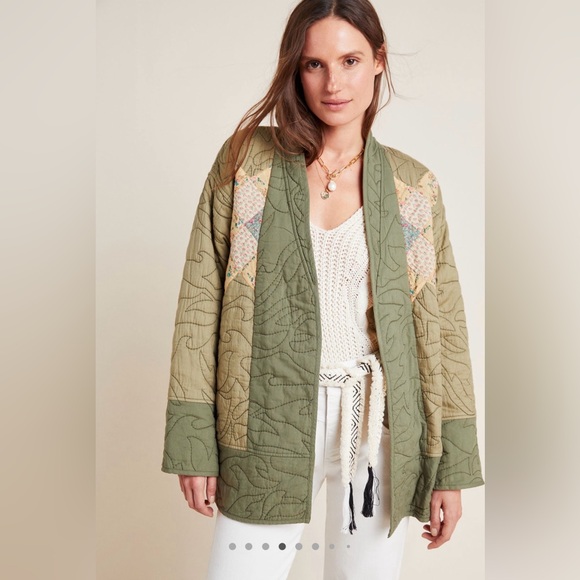 NWOT Anthropologie Othilia Quilted Patchwork Kimono Jacket S - Picture 5 of 9
